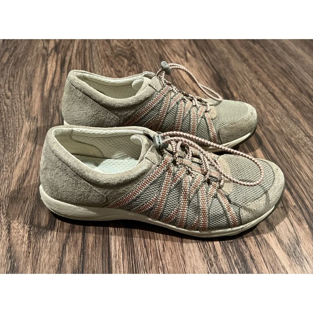 Dansko Honor Womens Sneakers Walking Shoes Suede Mesh Bungee Lace Up Tan 38